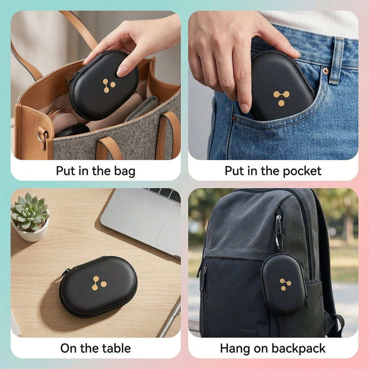 Mix Design Hard Shell Bluetooth Earbuds Protective Case With Zipper (1 Pc)